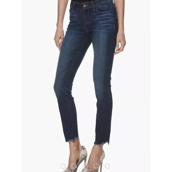 PAIGE Women's Size 24 Verdugo Ankle Raw Hem Skinny Stretch Jeans - Picture 1 of 12